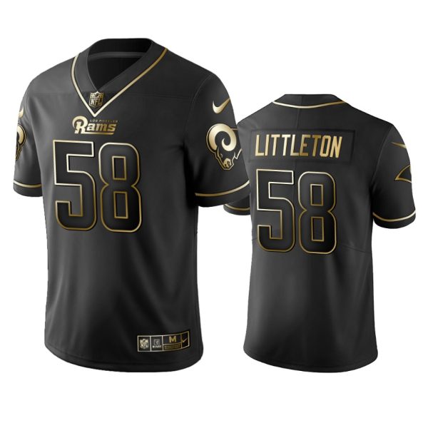 Amazing Rams #58 Cory Littleton Black Golden Limited Edition Stitched NFL Jersey Retailers boost your inventory Order these popular Rams products