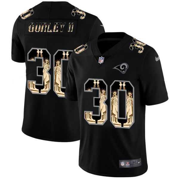 Gorgeous Los Angeles Rams #30 Todd Gurley II Carbon Black Vapor Statue Of Liberty Limited NFL Jersey Collectors this is a must have Add this Rams item to your collection