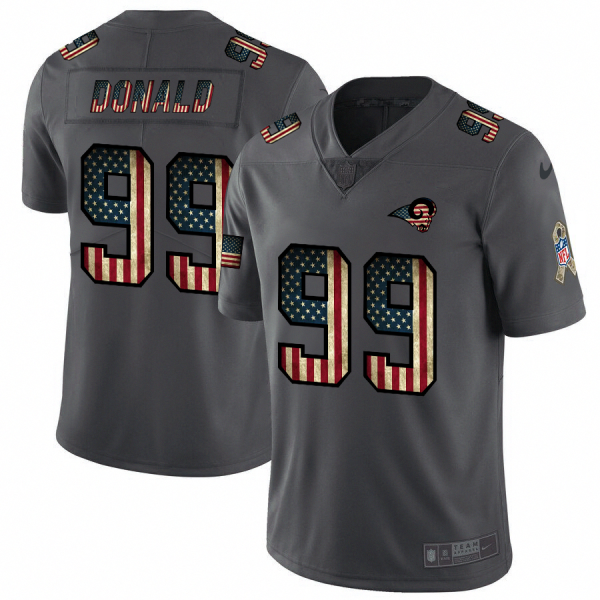 Amazing Los Angeles Rams #99 Aaron Donald 2018 Salute to Service Retro USA Flag Limited NFL Jersey Collectors this is a must have Add this Rams item to your collection