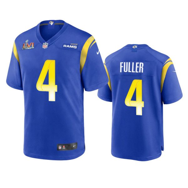 Fantastic Los Angeles Rams #4 Jordan Fuller Men's Super Bowl LVI Patch Game NFL Jersey Royal Retailers boost your inventory Order these popular Rams products