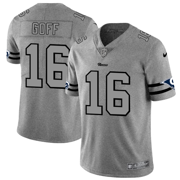 Fantastic Los Angeles Rams #16 Jared Goff Men's Gray Gridiron II Vapor Untouchable Limited NFL Jersey With high demand Order now to wear your Rams pride