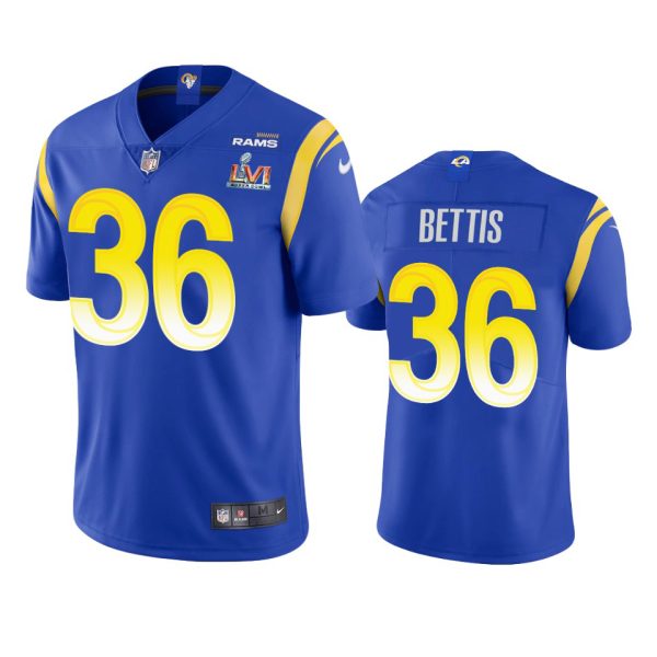 Superb Los Angeles Rams #36 Jerome Bettis Men's Super Bowl LVI Patch Vapor Limited NFL Jersey Royal With high demand Order now to wear your Rams pride