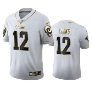 Delightful Los Angeles Rams #12 Brandin Cooks Men's White Golden Edition Vapor Limited NFL 100 Jersey Sports enthusiasts Seize the opportunity Order your Rams merchandise