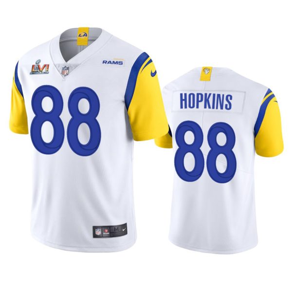 Outstanding Los Angeles Rams #88 Brycen Hopkins Men's Super Bowl LVI Patch Alternate Vapor Limited NFL Jersey White Collectors this is a must have Add this Rams item to your collection