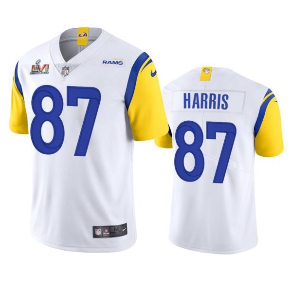Stunning Los Angeles Rams #87 Jacob Harris Men's Super Bowl LVI Patch Alternate Vapor Limited NFL Jersey White Sports enthusiasts Seize the opportunity Order your Rams merchandise