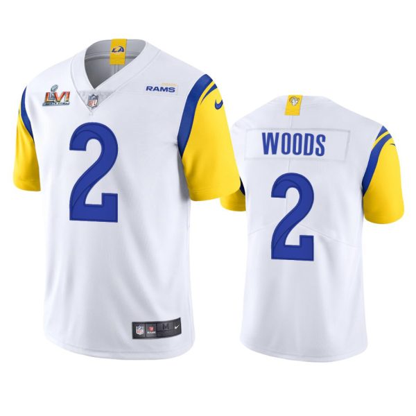 Exceptional Los Angeles Rams #2 Robert Woods Men's Super Bowl LVI Patch Alternate Vapor Limited NFL Jersey White Collectors this is a must have Add this Rams item to your collection