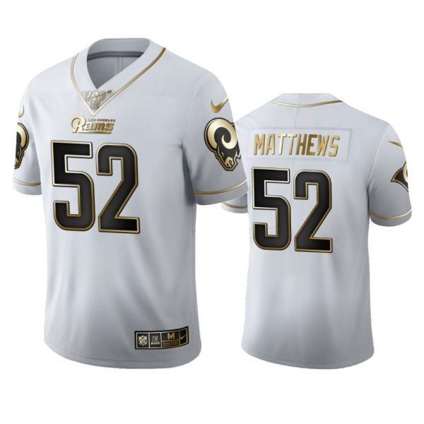 Delightful Los Angeles Rams #52 Clay Matthews Men's White Golden Edition Vapor Limited NFL 100 Jersey Hurry Exclusive offer Place your order for Rams gear immediately