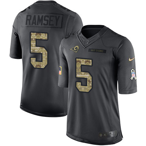 Superb Rams #5 Jalen Ramsey Black Men's Stitched NFL Limited 2016 Salute to Service Jersey For a short time available Don't miss your chance to own Rams clothing