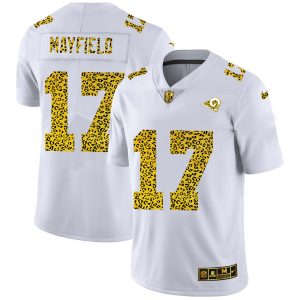 Premium Los Angeles Rams #17 Baker Mayfield Men's Flocked Leopard Print Vapor Limited NFL Jersey White Limited stock Order now to show your love for the Rams