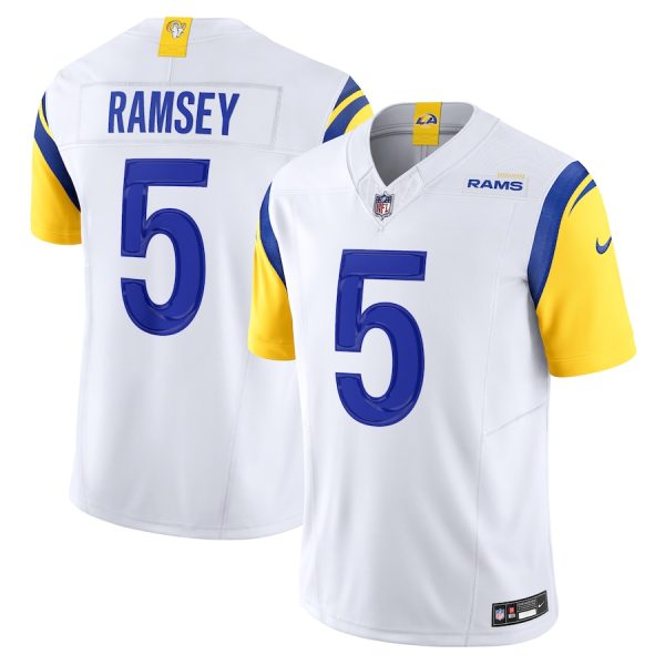 Stunning Los Angeles Rams #5 Jalen Ramsey Men's White Vapor F.U.S.E. Limited Jersey Retailers boost your inventory Order these popular Rams products