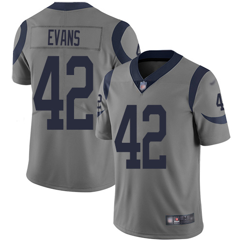 Fantastic Rams #42 Ethan Evans Gray Men's Stitched NFL Limited Inverted Legend Jersey Be among the first to own Order your Rams stuff right away
