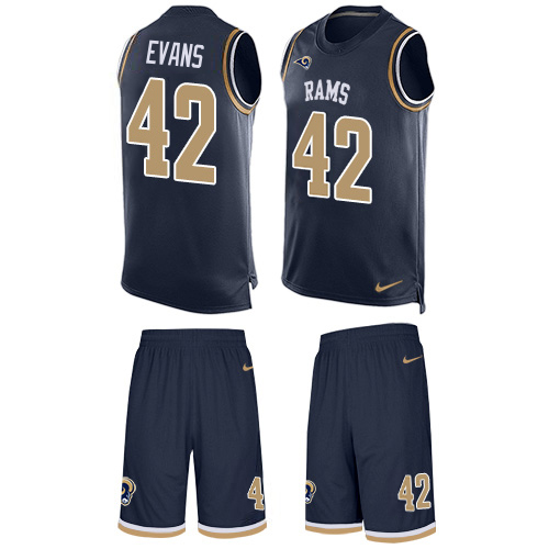 Superb Rams #42 Ethan Evans Navy Blue Team Color Men's Stitched NFL Limited Tank Top Suit Jersey With high demand Order now to wear your Rams pride