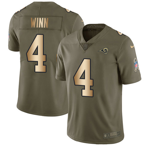Amazing Rams #4 Dresser Winn Olive/Gold Men's Stitched NFL Limited 2017 Salute To Service Jersey Limited stock Order now to show your love for the Rams