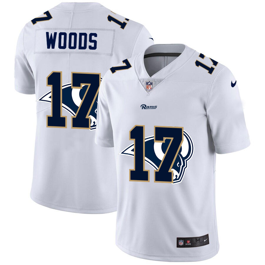 Stunning Los Angeles Rams #17 Robert Woods White Men's Team Logo Dual Overlap Limited NFL Jersey Retailers boost your inventory Order these popular Rams products