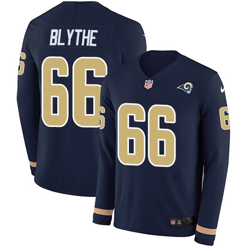 Superb Rams #66 Austin Blythe Navy Blue Team Color Men's Stitched NFL Limited Therma Long Sleeve Jersey Sports fans this is your chance Order soon to support the Rams