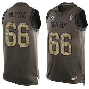 Fantastic Rams #66 Austin Blythe Green Men's Stitched NFL Limited Salute To Service Tank Top Jersey Collectors this is a must have Add this Rams item to your collection