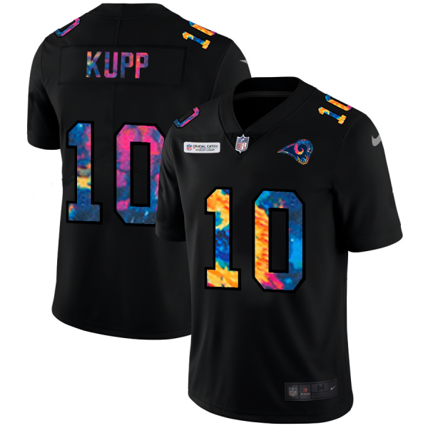 Delightful Los Angeles Rams #10 Cooper Kupp Men's Multi Color Black 2020 NFL Crucial Catch Vapor Untouchable Limited Jersey Collectors this is a must have Add this Rams item to your collection