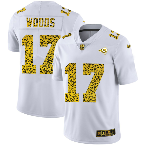 Fantastic Los Angeles Rams #17 Robert Woods Men's Flocked Leopard Print Vapor Limited NFL Jersey White Act fast Only a few left Secure your Rams apparel today