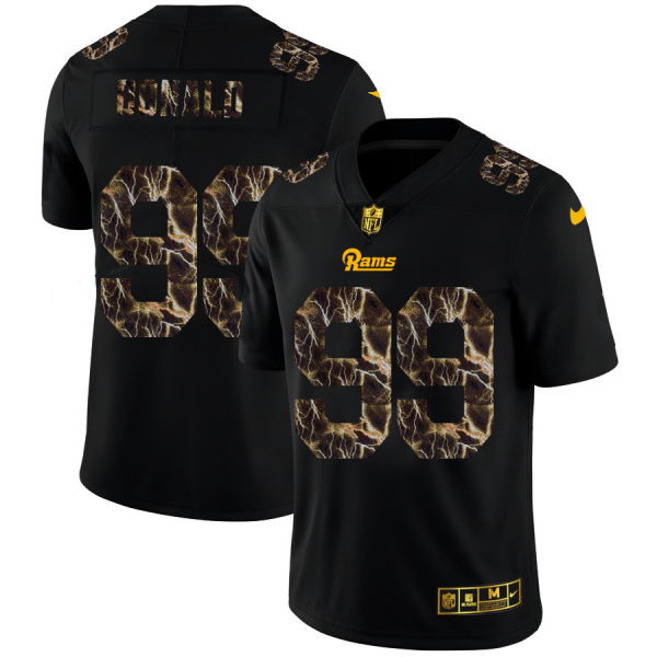 Gorgeous Los Angeles Rams #99 Aaron Donald Men's Black Flocked Lightning Vapor Limited NFL Jersey Sports enthusiasts Seize the opportunity Order your Rams merchandise