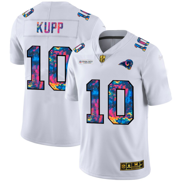Premium Los Angeles Rams #10 Cooper Kupp Men's White Multi Color 2020 NFL Crucial Catch Limited NFL Jersey Act fast Only a few left Secure your Rams apparel today