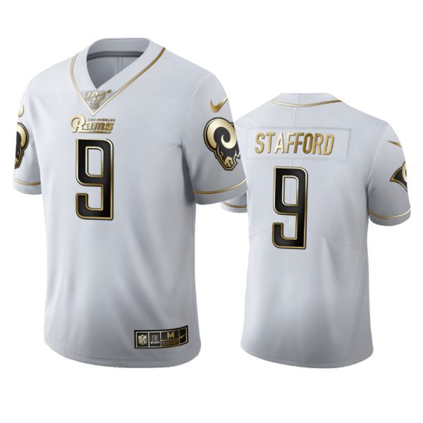 Delightful Los Angeles Rams #9 Matthew Stafford Men's White Golden Edition Vapor Limited NFL 100 Jersey Hurry Exclusive offer Place your order for Rams gear immediately