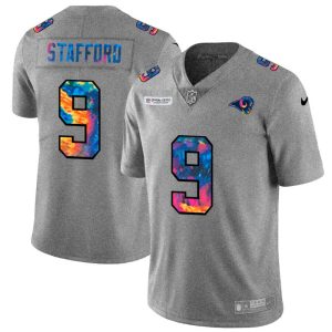 Gorgeous Los Angeles Rams #9 Matthew Stafford Men's Multi Color 2020 NFL Crucial Catch NFL Jersey Greyheather Hurry Exclusive offer Place your order for Rams gear immediately