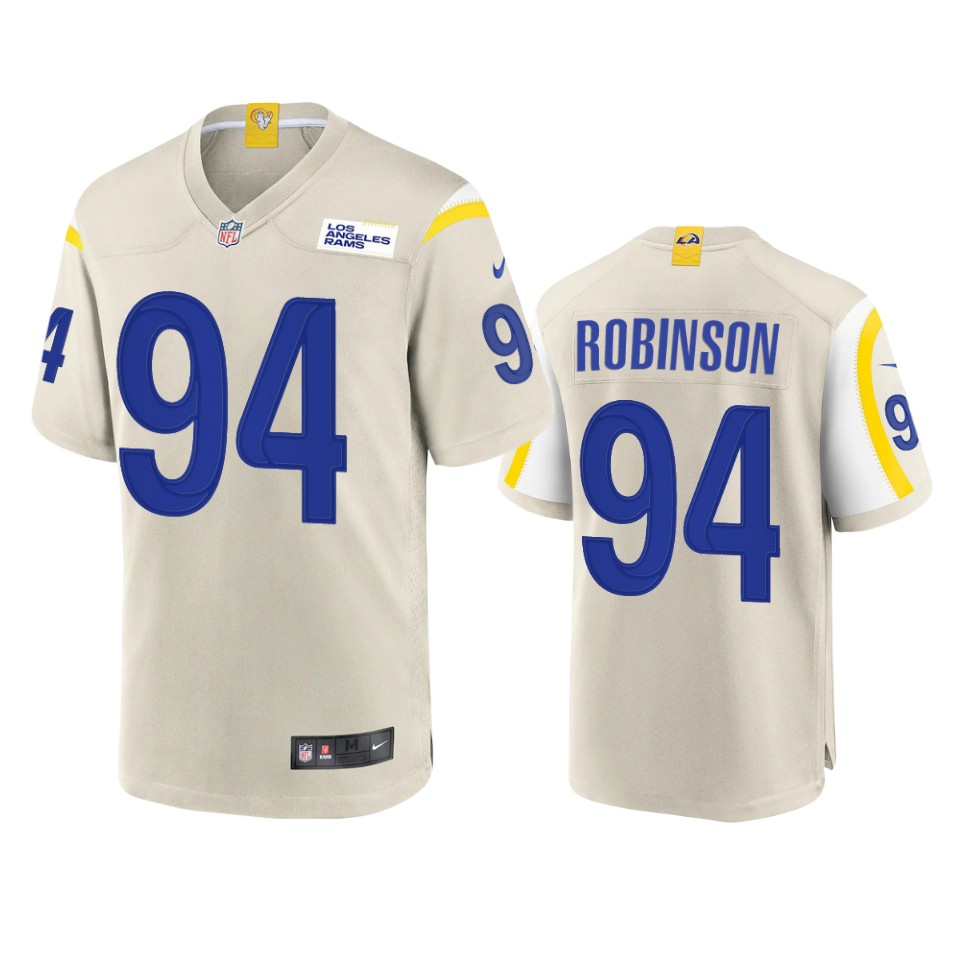 Amazing Los Angeles Rams #94 A'Shawn Robinson Men's Game NFL Jersey Bone Be among the first to own Order your Rams stuff right away