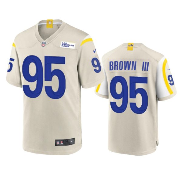 Amazing Los Angeles Rams #95 Bobby Brown III Men's Game NFL Jersey Bone Retailers boost your inventory Order these popular Rams products