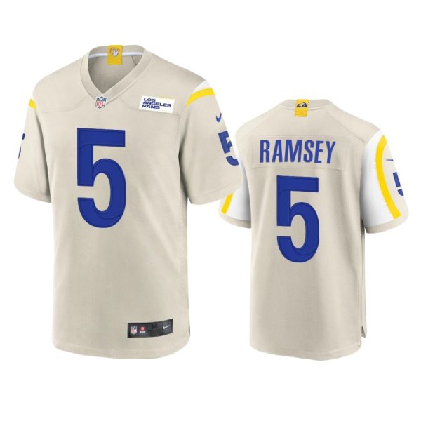 Stunning Los Angeles Rams #5 Jalen Ramsey Men's Game NFL Jersey Bone For a short time available Don't miss your chance to own Rams clothing