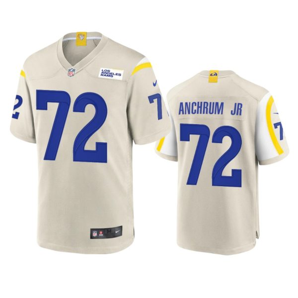 Stunning Los Angeles Rams #72 Tremayne Anchrum Jr. Men's Game NFL Jersey Bone Collectors this is a must have Add this Rams item to your collection