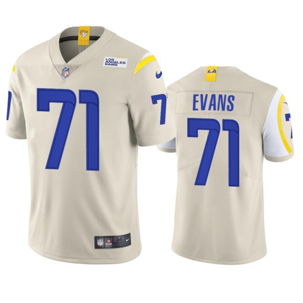 Stunning Los Angeles Rams #71 Bobby Evans Men's Vapor Limited NFL Jersey Bone Collectors this is a must have Add this Rams item to your collection