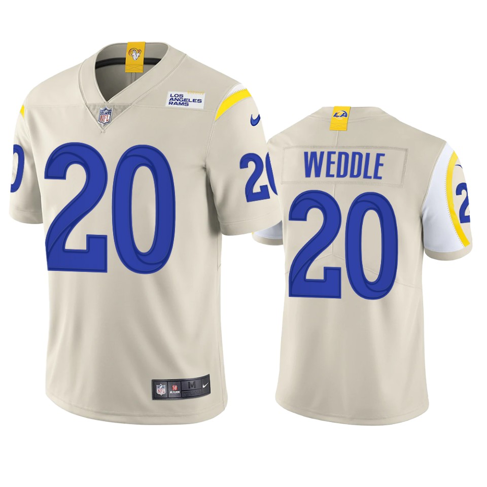 Superb Los Angeles Rams #20 Eric Weddle Men's Vapor Limited NFL Jersey Bone Hurry Exclusive offer Place your order for Rams gear immediately