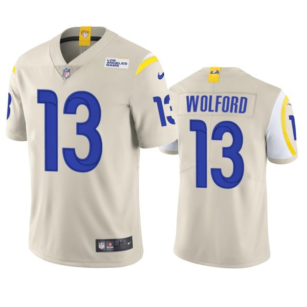Superb Los Angeles Rams #13 John Wolford Men's Vapor Limited NFL Jersey Bone Sports enthusiasts Seize the opportunity Order your Rams merchandise