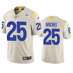 Premium Los Angeles Rams #25 Sony Michel Men's Vapor Limited NFL Jersey   Bone Sports enthusiasts Seize the opportunity Order your Rams merchandise