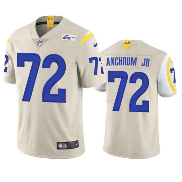 Premium Los Angeles Rams #72 Tremayne Anchrum Jr. Men's Vapor Limited NFL Jersey Bone Sports enthusiasts Seize the opportunity Order your Rams merchandise