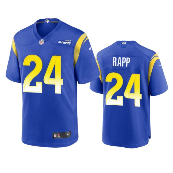 HighQuality Los Angeles Rams #24 Taylor Rapp Men's Game NFL Jersey Royal Limited stock Order now to show your love for the Rams