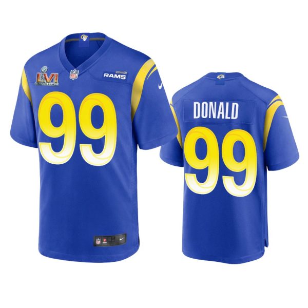 Delightful Los Angeles Rams #99 Aaron Donald Men's Super Bowl LVI Patch Game NFL Jersey Royal Retailers boost your inventory Order these popular Rams products