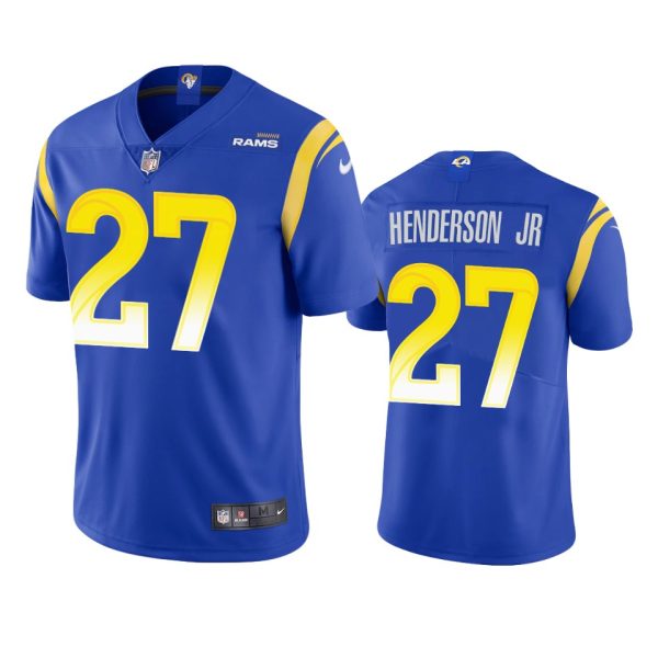Premium Los Angeles Rams #27 Darrell Henderson Jr. Men's Vapor Limited NFL Jersey Royal Sports enthusiasts Seize the opportunity Order your Rams merchandise