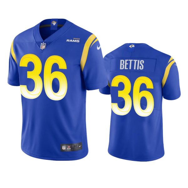 Amazing Los Angeles Rams #36 Jerome Bettis Men's Vapor Limited NFL Jersey Royal Collectors this is a must have Add this Rams item to your collection