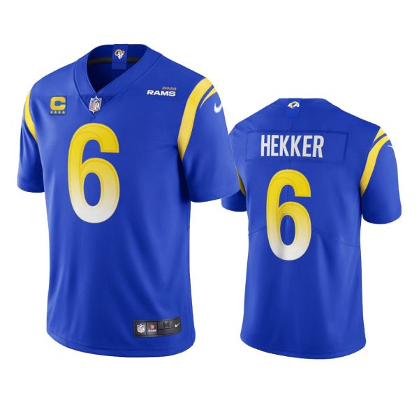 Premium Los Angeles Rams #6 Johnny Hekker Men's Vapor Limited NFL Jersey Royal Be among the first to own Order your Rams stuff right away
