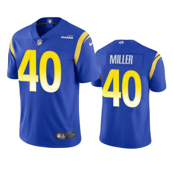 Premium Los Angeles Rams #40 Von Miller Men's Vapor Limited NFL Jersey Royal Collectors this is a must have Add this Rams item to your collection
