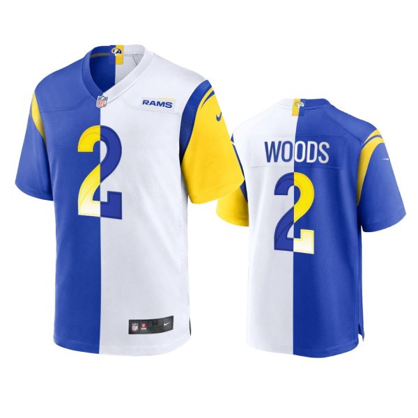 Exceptional Los Angeles Rams #2 Robert Woods Men's Royal White Split Game NFL Limited Jersey Retailers boost your inventory Order these popular Rams products