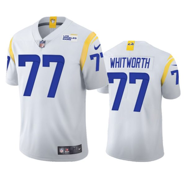Fantastic Los Angeles Rams #77 Andrew Whitworth Men's 2021 Vapor Limited NFL Jersey White Hurry Exclusive offer Place your order for Rams gear immediately