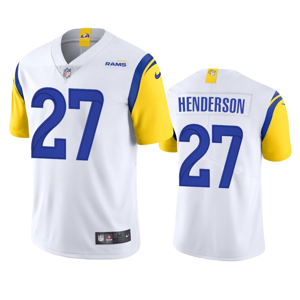Outstanding Los Angeles Rams #27 Arrell Henderson Men's Alternate Vapor Limited NFL Jersey White Limited stock Order now to show your love for the Rams