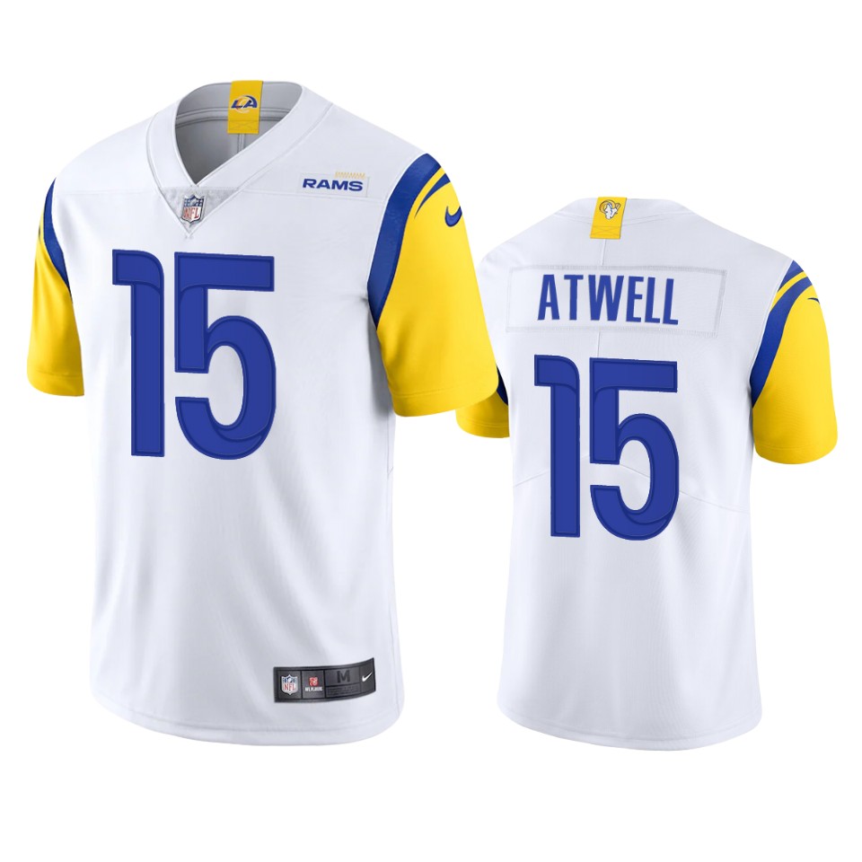Stunning Los Angeles Rams #15 Tutu Atwell Men's Alternate Vapor Limited NFL Jersey White For a short time available Don't miss your chance to own Rams clothing
