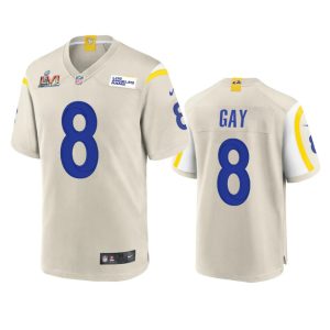 Exceptional Los Angeles Rams #8 Matt Gay Men's Super Bowl LVI Patch Game NFL Jersey   Bone Sports enthusiasts Seize the opportunity Order your Rams merchandise