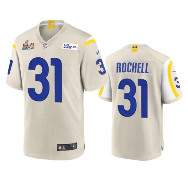 Delightful Los Angeles Rams #31 Robert Rochell Men's Super Bowl LVI Patch Game NFL Jersey Bone With high demand Order now to wear your Rams pride