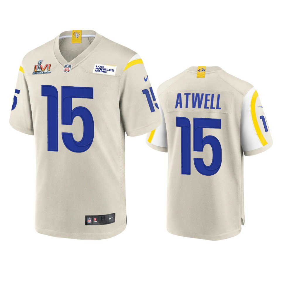 HighQuality Los Angeles Rams #15 Tutu Atwell Men's Super Bowl LVI Patch Game NFL Jersey Bone Sports fans this is your chance Order soon to support the Rams