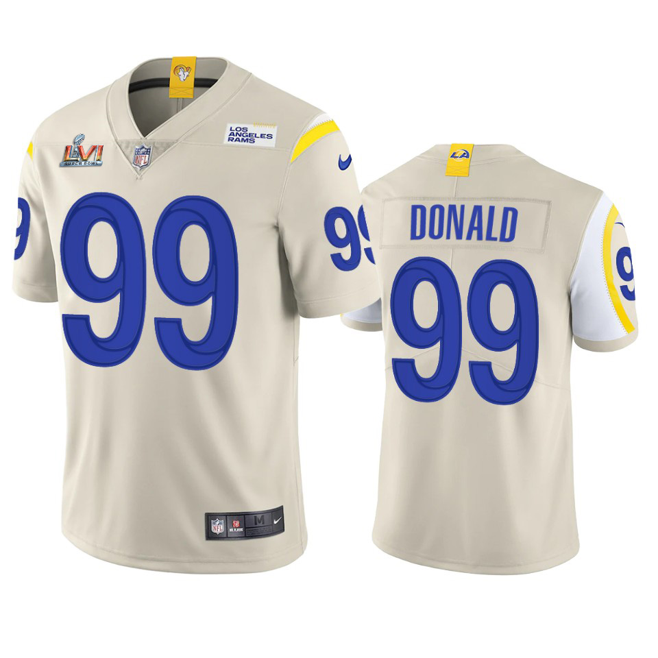 HighQuality Los Angeles Rams #99 Aaron Donald Men's Super Bowl LVI Patch Vapor Limited NFL Jersey Bone Hurry Exclusive offer Place your order for Rams gear immediately