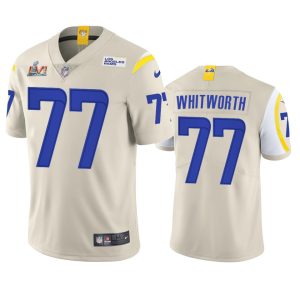 HighQuality Los Angeles Rams #77 Andrew Whitworth Men's Super Bowl LVI Patch Vapor Limited NFL Jersey   Bone Be among the first to own Order your Rams stuff right away